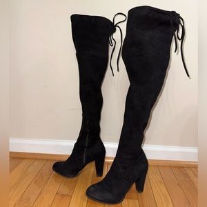 New Jesyna Thigh-High Black Boots Size 7.5